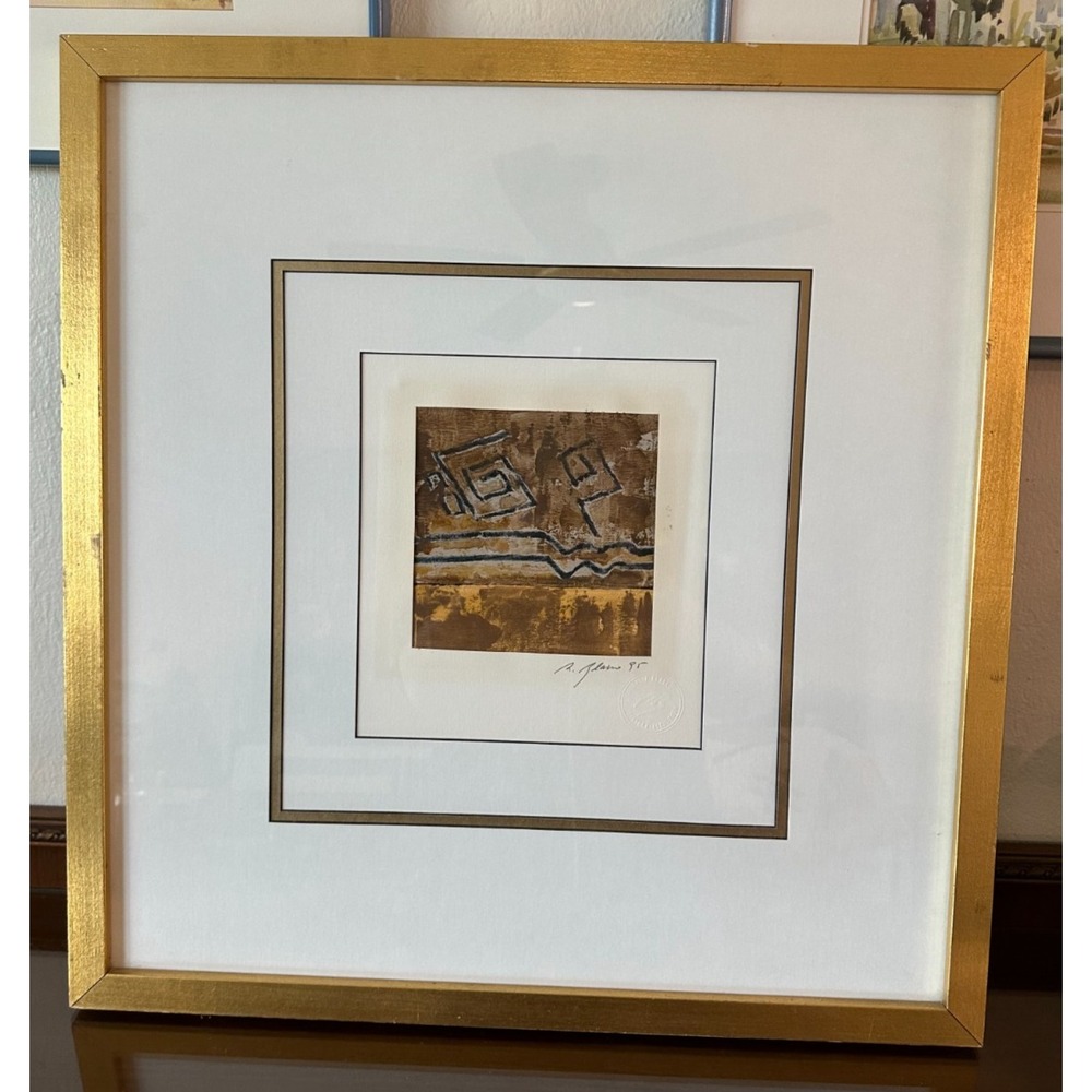 Rosalia Blasco Pintora-Escultora Acrylic Paint on Paper Signed '95 Custom Framed
